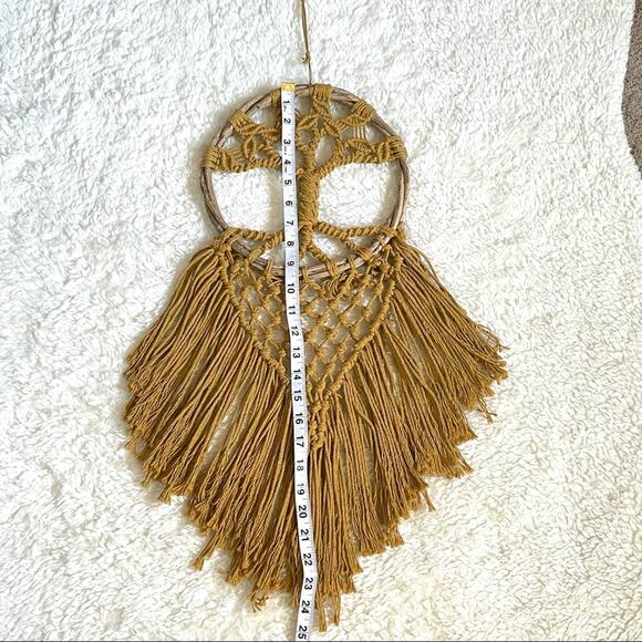 Macrame Handmade Wall Hanging Boho Tree of Life Dream Catcher Mustard